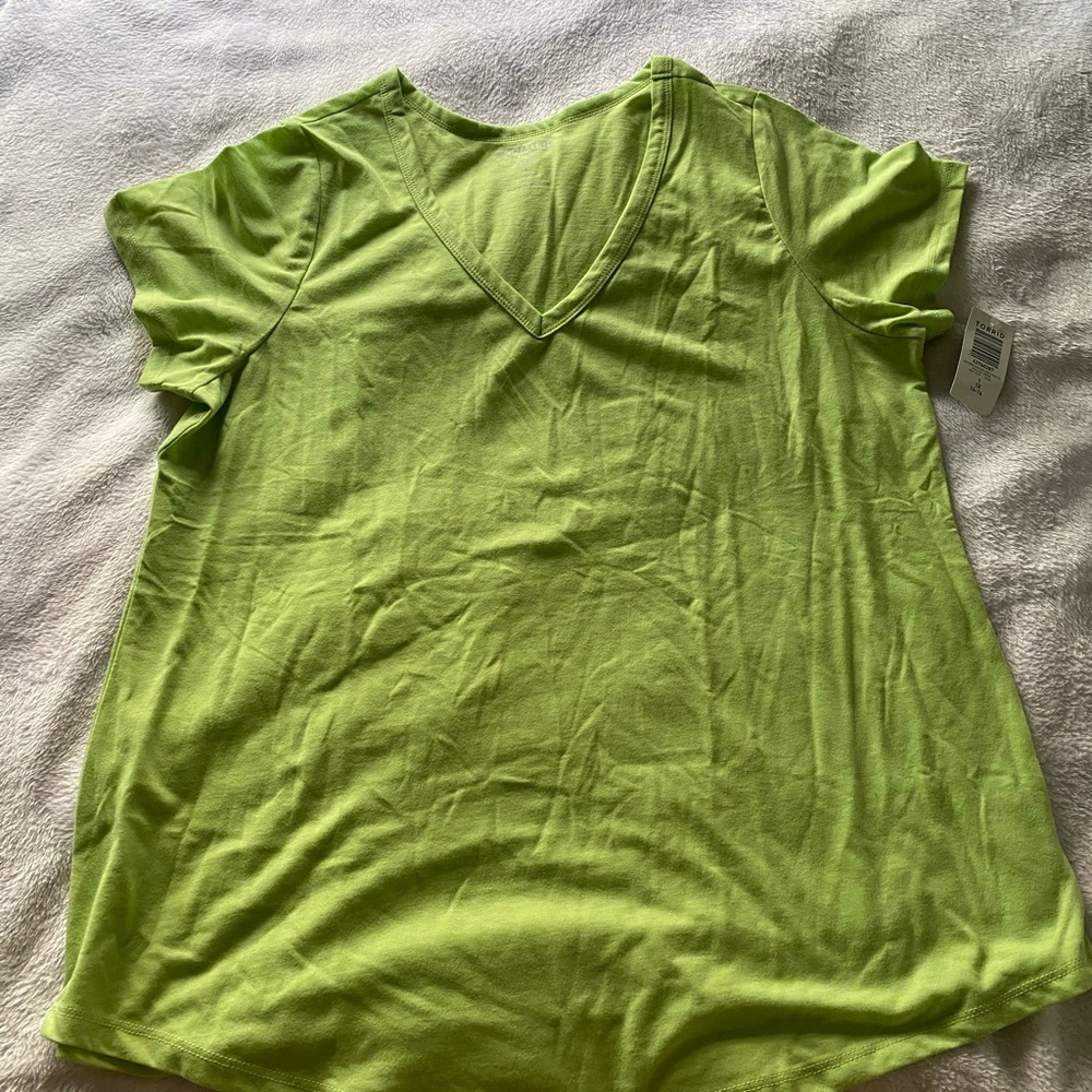 Vibrant Green V-Neck Women's Top